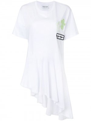 Асимметричная футболка Au Jour Le. Цвет: белый