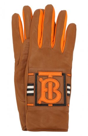 Кожаные перчатки Burberry. Цвет: коричневый