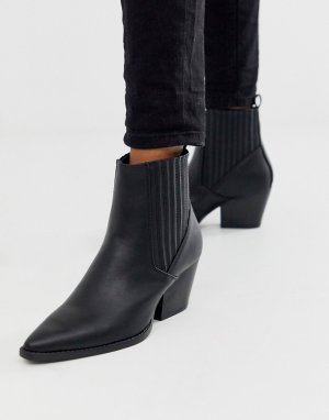 Черные ботинки челси на среднем каблуке -Черный Pimkie