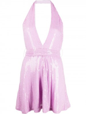 Платье мини с пайетками Misha Collection. Цвет: фиолетовый