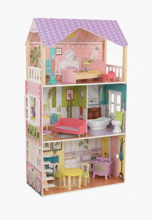 Дом для куклы KidKraft Поппи, с мебелью 11 предметов в наборе, кукол 30 см. Цвет: разноцветный