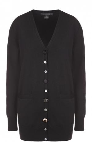 Удлиненный кардиган с карманами и V-образным вырезом Marc Jacobs. Цвет: черный