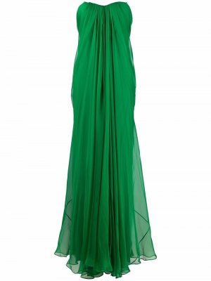 Длинное платье с драпировкой Alexander McQueen. Цвет: зеленый