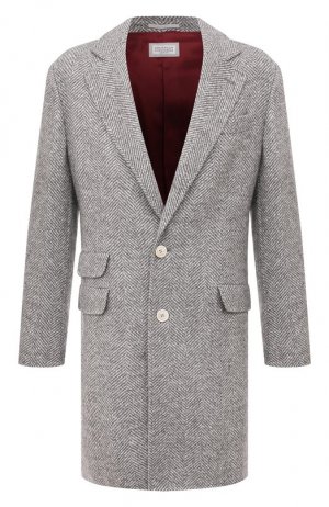 Шерстяное пальто Brunello Cucinelli. Цвет: серый
