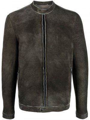 Кожаная куртка на молнии Salvatore Santoro. Цвет: зеленый