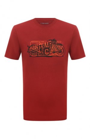Хлопковая футболка Harley-Davidson. Цвет: красный