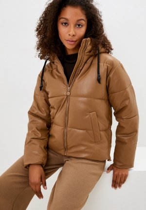 Куртка кожаная Z-Design. Цвет: коричневый