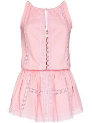 Платье мини Chelsea с кружевной вставкой Melissa Odabash. Цвет: розовый
