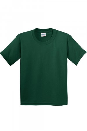 Молодежная футболка из плотного хлопка , зеленый Gildan