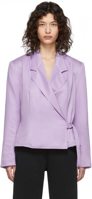 Пурпурный пиджак с запахом Pyer Moss