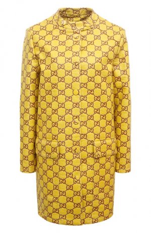 Пальто из хлопка и шерсти Gucci. Цвет: жёлтый