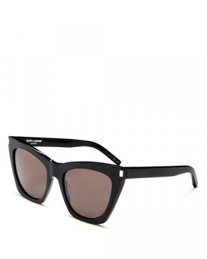 Солнцезащитные очки Kate «кошачий глаз», 55 мм , цвет Black Saint Laurent