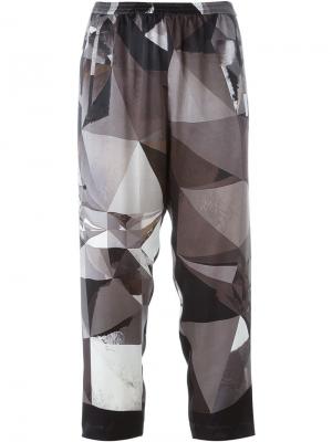 Укороченные брюки с геометрическим принтом Ilaria Nistri. Цвет: серый