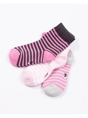 Носки детские, 3 пары Mark Formelle. Цвет: розовый, белый, серый
