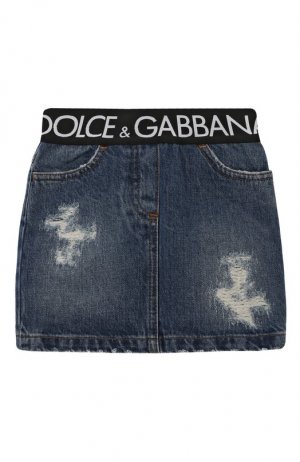 Джинсовая юбка Dolce & Gabbana. Цвет: синий