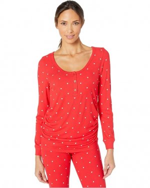 Пижамный комплект Ribbed Heart Under-Belly Maternity Pajama Set, цвет Red/White Plush