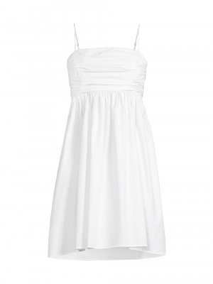 Плиссированное мини-платье Ava с завязками на спине , белый Delfi