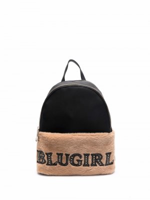 Рюкзак с вышитым логотипом Blugirl. Цвет: бежевый
