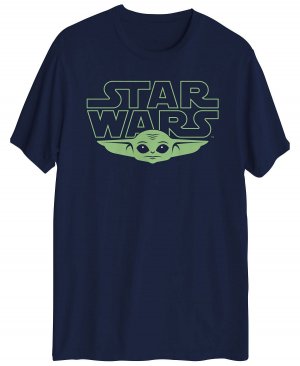 Мужская футболка с рисунком star wars the child yoda head , синий Hybrid