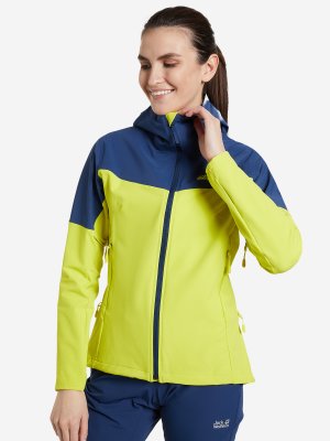 Куртка мембранная женская Alpine Trail, Желтый, размер 46-48 Jack Wolfskin. Цвет: желтый