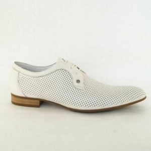 Туфли летние классические (Кожа) Полнота 8 Обувь мужская большие размеры Размер 46 Vera Victoria Vito. Цвет: белый