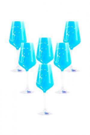 Набор бокалов для вина, 6 шт CRYSTALEX. Цвет: голубой