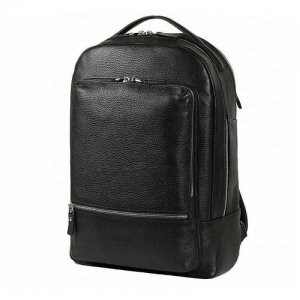 Городской мужской рюкзак из кожи Pathfinder relief black (черный) кожаный стильный ранец для ноутбука 14 дюймов или документов A4 BRIALDI. Цвет: черный