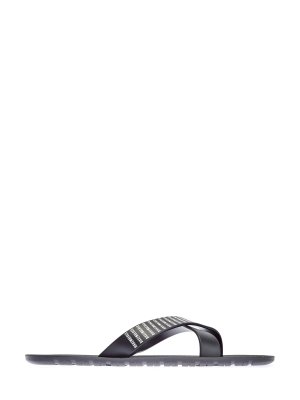 Шлепанцы в спортивном стиле с контрастным принтом BIKKEMBERGS. Цвет: черный
