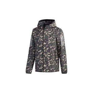 Camo Full-Zip Hooded Sports Jacket Men Jackets Deep-Earth-Brown EH3801 Adidas