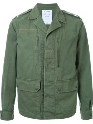 Куртка с стиле милитари Mr. Gentleman. Цвет: зелёный