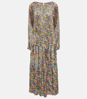 Плиссированное платье миди с цветочным принтом , мультиколор Plan C