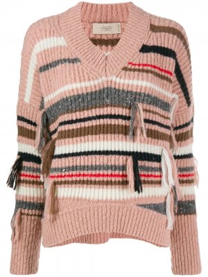 Полосатый свитер в рубчик Maison Flaneur. Цвет: розовый