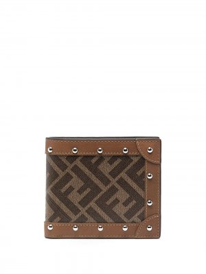 Бумажник с узором FF Fendi. Цвет: коричневый