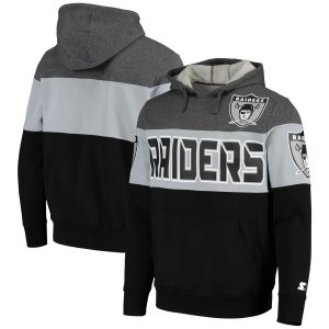 Мужской стартовый пуловер с капюшоном серого/серебристого цвета Las Vegas Raiders Extreme Fireballer Throwback Starter