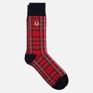 Носки Royal Stewart Tartan Fred Perry. Цвет: красный