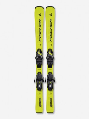 Горные лыжи детские RC4 RACE + крепления FJ4, Желтый Fischer. Цвет: желтый