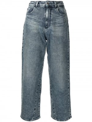 Прямые джинсы средней посадки Emporio Armani. Цвет: синий