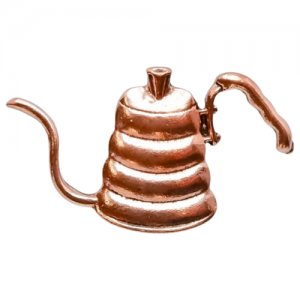 Значок металлический кофейник (Клипса, Бижутерный сплав, Бронзовый) 53024 OTOKODESIGN. Цвет: коричневый