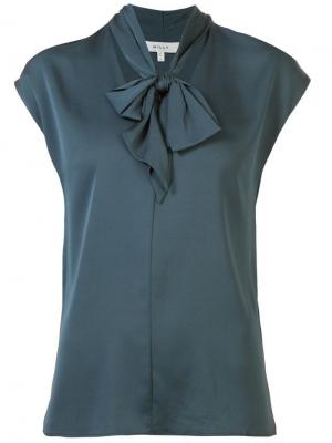 Блузка с горловиной на завязке Milly. Цвет: зеленый
