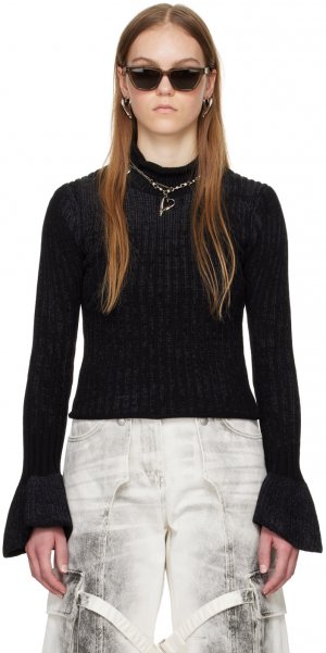 Черный свитер с расклешенными манжетами Acne Studios