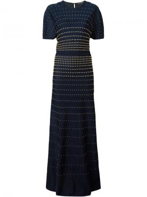 Вечернее платье с заклепками Roberto Cavalli. Цвет: синий