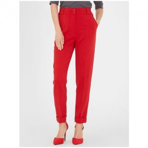 Зауженные брюки с манжетами красные (52) LO. Цвет: красный