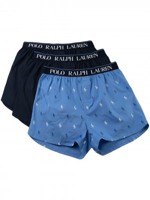 Logo-waistband boxers set of 3 Polo Ralph Lauren. Цвет: синий