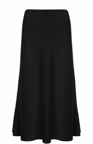 Однотонная юбка-миди St. John. Цвет: черный