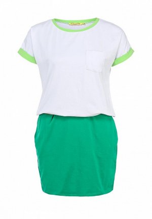 Платье Conver CO005EWBUX76. Цвет: белый, зеленый