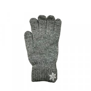 Перчатки , размер OneSize, серый, черный Снежинка. Цвет: черный/темно-серый/серый