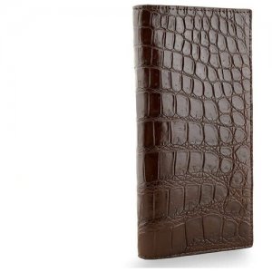 Бумажник , фактура под рептилию, коричневый Exotic Leather. Цвет: коричневый