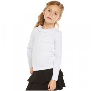 Школьная блуза , размер 140-146, белый Снег. Цвет: белый