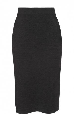 Вязаная юбка-карандаш с разрезом Cruciani. Цвет: темно-серый