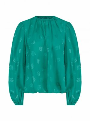 Шелковая блузка с монограммой Dolce&Gabbana (D&G)
